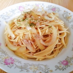 新玉ねぎとツナのパスタ